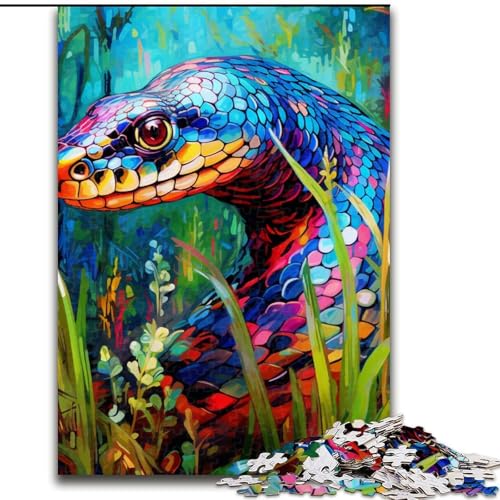 Puzzle 1000 Teile für Erwachsene, farbenfrohes Schlangen-Kunstpuzzle, Heimaktivität für Feiertage, Geburtstage und Familienspieleabende (Größe: 50x75cm) von LGSHENG