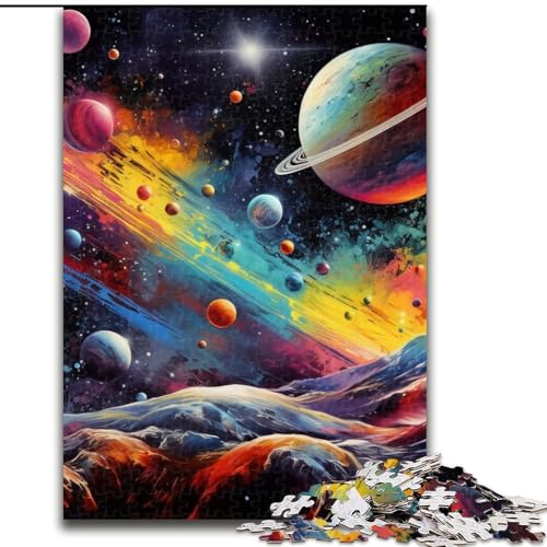 Puzzle 1000 Teile für Erwachsene, farbenfrohes Universum-Puzzle, lustige Aktivität für die ganze Familie, Herausforderung für das Gehirn, Teenager (Größe: 26x38cm) von LGSHENG