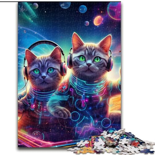 Puzzle 1000 Teile für Erwachsene, magische Kunst, Katzen-Puzzle für Jugendliche, Familien-Lernspiele, Heimdekoration, Geschenk (Größe: 26x38cm) von LGSHENG