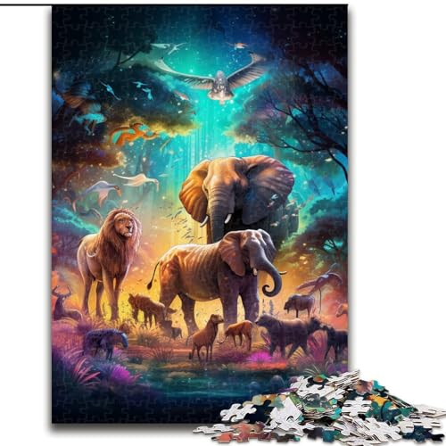 Puzzle 1000 Teile für Erwachsene Afrikanische Tiere Puzzle Spiel für Erwachsene Geschenk Familie Interaktives Spiel Gehirn Herausforderung Geschenk (Größe: 26x38cm) von LGSHENG