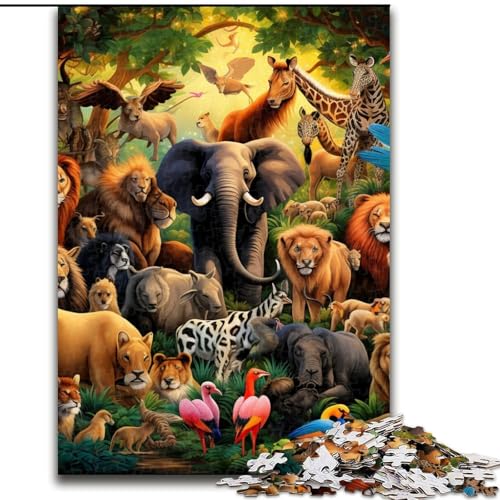 Puzzle 1000 Teile für Erwachsene Afrikanische Tiere Puzzle für Jugendliche Familien-Lernspiele Heimdekoration Geschenk (Größe: 26x38cm) von LGSHENG