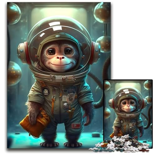 Puzzle 1000 Teile für Erwachsene Astronaut Weltraumaffe Affen Puzzle für Erwachsene Spielgeschenk für Erwachsene Interaktives Familienspiel Gehirnherausforderung Geschenk 50x75CM/19,68x29,52 Zoll von LGSHENG