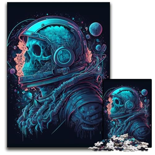 Puzzle 1000 Teile für Erwachsene Astronauten-Totenkopfgesicht Holzpuzzle Denkspiel, Interaktives Familienspiel, Geeignet für Kinder ab 14 Jahren 26X38CM/10.23x14.96inch Puzzle 1000 Teile für Erwachsene Astronauten-Totenkopfgesicht Holzpuzzle Denkspiel, Interaktives Familienspiel, Geeignet für Kinder ab 14 Jahren 26X38CM/10.23x14.96inch von LGSHENG