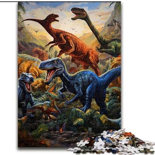 Puzzle 1000 Teile für Erwachsene Dinosaurierwelt Puzzle für Jugendliche Familien-Lernspiele Heimdekoration Geschenk (Größe: 26x38cm) von LGSHENG
