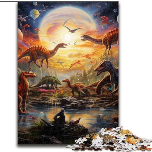Puzzle 1000 Teile für Erwachsene Dinosaurierwelt Puzzle für Jugendliche Familien-Lernspiele Heimdekoration Geschenk (Größe: 50x75cm) von LGSHENG