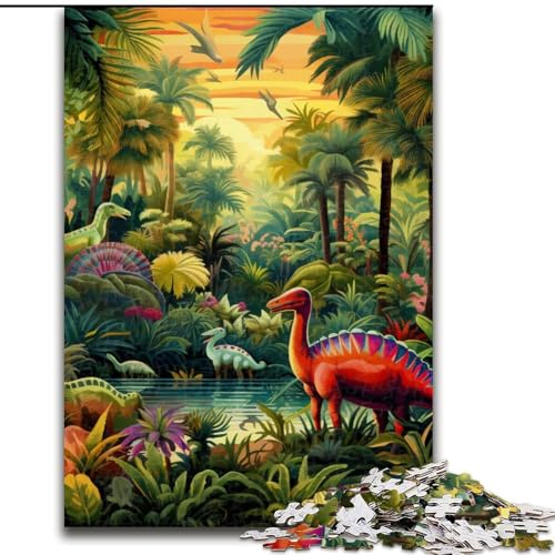 Puzzle 1000 Teile für Erwachsene Dinosaurierwelt Puzzle für Jugendliche Familien-Lernspiele Heimdekoration Geschenk (Größe: 50x75cm) von LGSHENG
