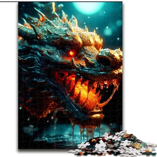 Puzzle 1000 Teile für Erwachsene Drachenpuzzle Spiel für Erwachsene Geschenk Familieninteraktives Spiel Gehirnherausforderung Geschenk (Größe: 50x75cm) von LGSHENG