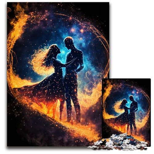 Puzzle 1000 Teile für Erwachsene EIN Tanz im Weltraum Unmögliches Puzzle für Erwachsene DIY Wohnkultur Geschenk, Denksportspiel 26X38CM/10.23x14.96inch von LGSHENG