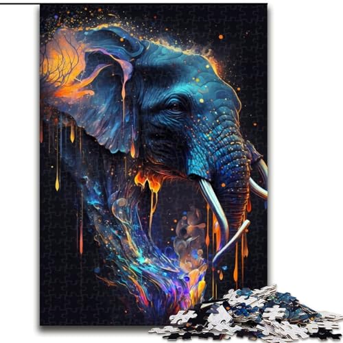 Puzzle 1000 Teile für Erwachsene Elefanten-Puzzle Spiel für Erwachsene Geschenk Familieninteraktives Spiel Gehirn-Herausforderungsgeschenk (Größe: 26x38cm) von LGSHENG