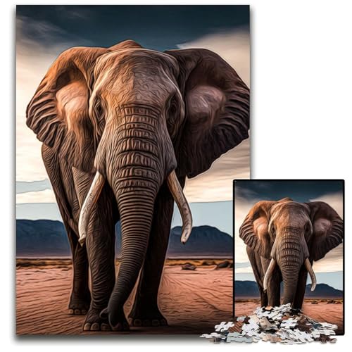 Puzzle 1000 Teile für Erwachsene Elefanten-Puzzles für Erwachsene Spielgeschenk für Erwachsene Interaktives Familienspiel Gehirn-Herausforderungsgeschenk 26X38CM/10,23x14,96 Zoll Puzzle 1000 Teile für Erwachsene Elefanten-Puzzles für Erwachsene Spielgeschenk für Erwachsene Interaktives Familienspiel Gehirn-Herausforderungsgeschenk 26X38CM/10,23x14,96 Zoll von LGSHENG