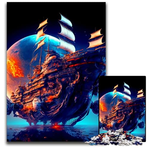 Puzzle 1000 Teile für Erwachsene Fantasy-Schiff Holzpuzzle Denkspiel, Interaktives Familienspiel, Geeignet für Kinder ab 14 Jahren 50x75CM/19.68x29.52inch Puzzle 1000 Teile für Erwachsene Fantasy-Schiff Holzpuzzle Denkspiel, Interaktives Familienspiel, Geeignet für Kinder ab 14 Jahren 50x75CM/19.68x29.52inch von LGSHENG
