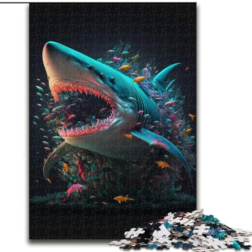 Puzzle 1000 Teile für Erwachsene Fantasy Shark Puzzle Spiel für Erwachsene Geschenk Familie Interaktives Spiel Gehirn Herausforderung Geschenk (Größe: 50x75cm) von LGSHENG