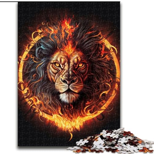 Puzzle 1000 Teile für Erwachsene Feuerlöwenkopf-Puzzle Spiel für Erwachsene Geschenk Familieninteraktives Spiel Gehirnherausforderung Geschenk (Größe: 50x75cm) von LGSHENG