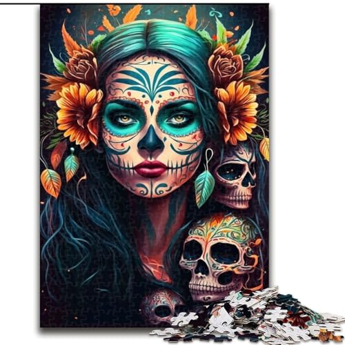 Puzzle 1000 Teile für Erwachsene Fiesta De Los Muertos Puzzle Spiel für Erwachsene Geschenk Familieninteraktives Spiel Gehirnherausforderung Geschenk (Größe: 26x38cm) von LGSHENG
