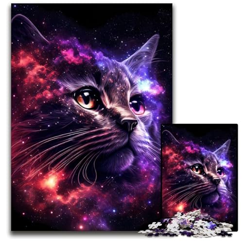 Puzzle 1000 Teile für Erwachsene Galaxy Cat Holzpuzzle Denkspiel, Interaktives Familienspiel, Geeignet für Kinder ab 14 Jahren 26X38CM/10.23x14.96inch Puzzle 1000 Teile für Erwachsene Galaxy Cat Holzpuzzle Denkspiel, Interaktives Familienspiel, Geeignet für Kinder ab 14 Jahren 26X38CM/10.23x14.96inch von LGSHENG
