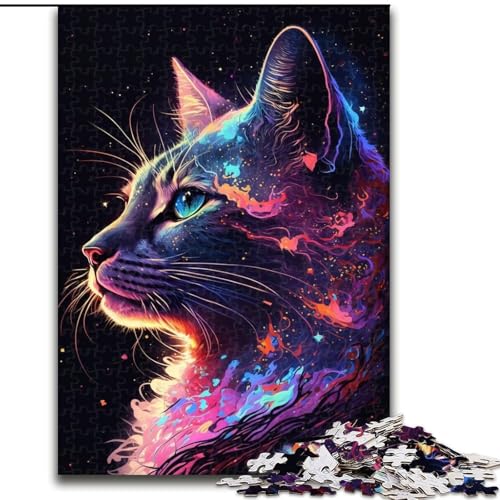 Puzzle 1000 Teile für Erwachsene Galaxy Cat Puzzle Heimaktivität für Feiertage, Geburtstage und Familienspieleabende (Größe: 26x38cm) von LGSHENG