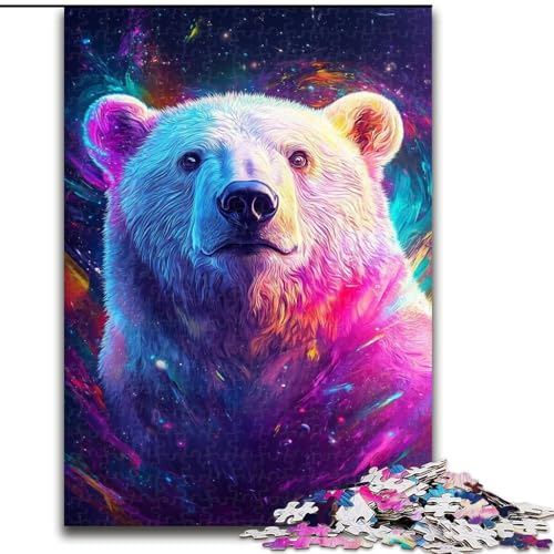 Puzzle 1000 Teile für Erwachsene Galaxy Polar Bear Jigsaw Interaktives Familienspiel, Familienaktivitätsspiel (Größe: 26x38cm) von LGSHENG