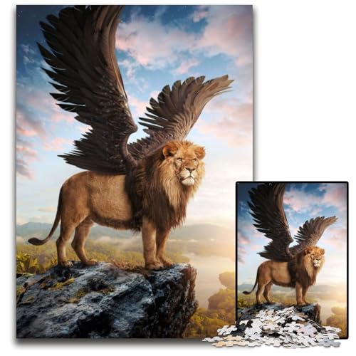 Puzzle 1000 Teile für Erwachsene Geflügelter Löwe Holzpuzzle Denkspiel für Teenager und Familieninteraktion 26X38CM/10.23x14.96inch Puzzle 1000 Teile für Erwachsene Geflügelter Löwe Holzpuzzle Denkspiel für Teenager und Familieninteraktion 26X38CM/10.23x14.96inch von LGSHENG