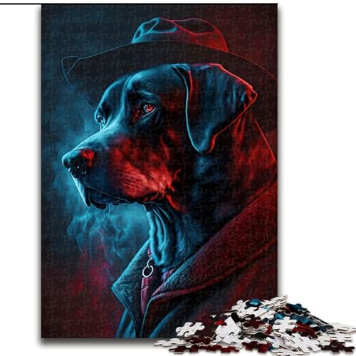 Puzzle 1000 Teile für Erwachsene Hunde-Krimilöser-Puzzle Spiel für Erwachsene Geschenk Familieninteraktives Spiel Gehirn-Herausforderungsgeschenk (Größe: 26x38cm) von LGSHENG