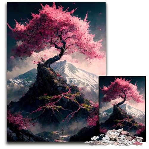 Puzzle 1000 Teile für Erwachsene Japanische Kirschblüten Unmögliches Puzzle für Erwachsene DIY Wohnkultur Geschenk, Denksportspiel 50x75CM/19.68x29.52inch von LGSHENG