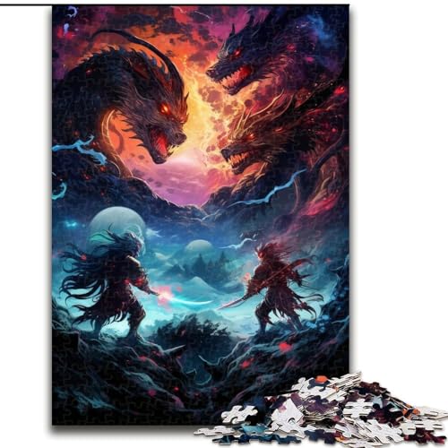 Puzzle 1000 Teile für Erwachsene Kampf zwischen Ninjas Puzzle Familienspieleabend Herausforderndes und lohnendes visuelles Erlebnis (Größe: 26x38cm) von LGSHENG