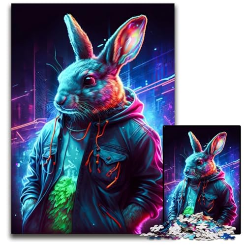 Puzzle 1000 Teile für Erwachsene Kaninchen Neon Holzpuzzle Denkspiel, Interaktives Familienspiel, Geeignet für Kinder ab 14 Jahren 50x75CM/19.68x29.52inch Puzzle 1000 Teile für Erwachsene Kaninchen Neon Holzpuzzle Denkspiel, Interaktives Familienspiel, Geeignet für Kinder ab 14 Jahren 50x75CM/19.68x29.52inch von LGSHENG