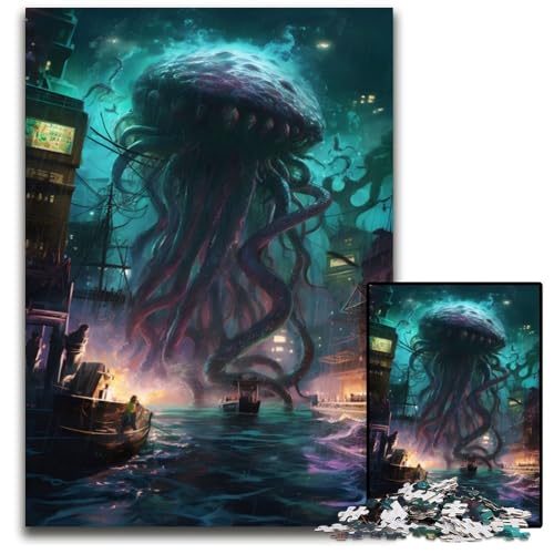Puzzle 1000 Teile für Erwachsene Kraken Holzpuzzle Denkspiel, Interaktives Familienspiel, Geeignet für Kinder ab 14 Jahren 50x75CM/19.68x29.52inch Puzzle 1000 Teile für Erwachsene Kraken Holzpuzzle Denkspiel, Interaktives Familienspiel, Geeignet für Kinder ab 14 Jahren 50x75CM/19.68x29.52inch von LGSHENG