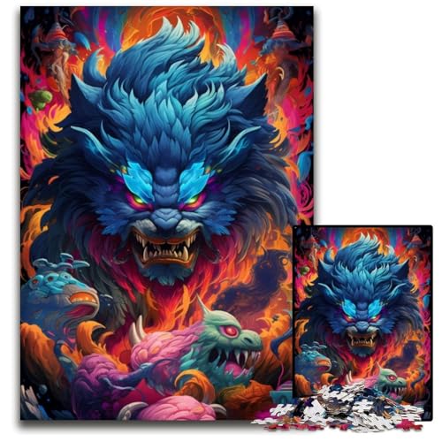 Puzzle 1000 Teile für Erwachsene Lebendiges Chaos Holzpuzzle Interaktives Familienspiel, Bastelgeschenk mit farbenfrohen Kunstwerken 26X38CM/10,23x14,96 Zoll von LGSHENG