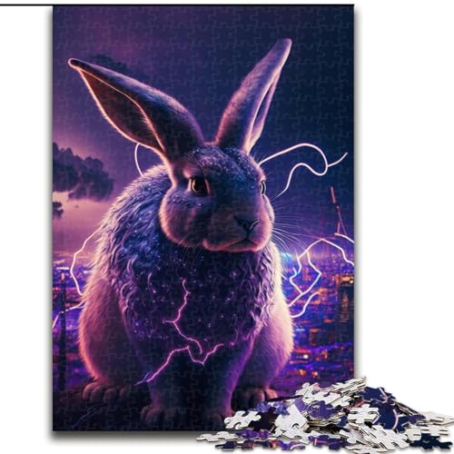 Puzzle 1000 Teile für Erwachsene Lightning Bunny Puzzle Spiel für Erwachsene Geschenk Familieninteraktives Spiel Gehirnherausforderung Geschenk (Größe: 26x38cm) von LGSHENG