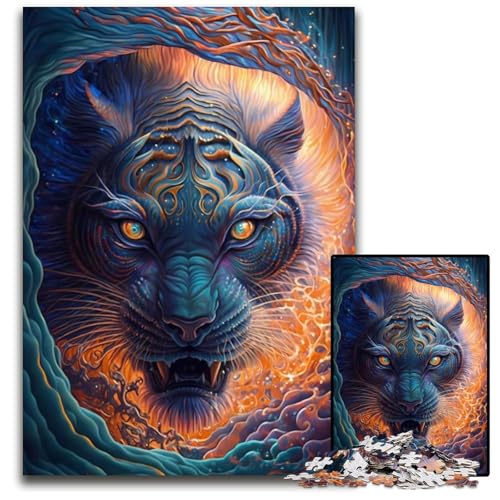 Puzzle 1000 Teile für Erwachsene Luchs Holzpuzzle Denkspiel für Teenager und Familieninteraktion 26X38CM/10.23x14.96inch von LGSHENG