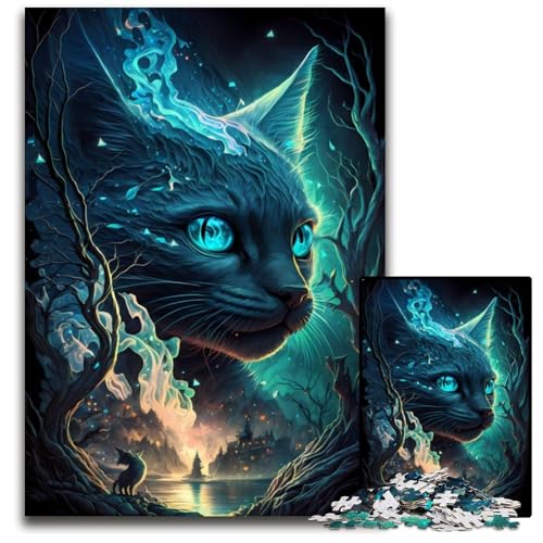 Puzzle 1000 Teile für Erwachsene Märchen Blaue Katze Holzpuzzle Ideales DIY-Dekor & Denksport-Geschenk 50x75CM/19.68x29.52inch Puzzle 1000 Teile für Erwachsene Märchen Blaue Katze Holzpuzzle Ideales DIY-Dekor & Denksport-Geschenk 50x75CM/19.68x29.52inch von LGSHENG