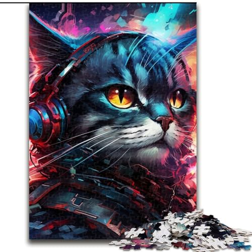 Puzzle 1000 Teile für Erwachsene Mechanisches Katzenpuzzle, Familie und Freunde, geeignet für Kinder ab 14 Jahren (Größe: 50x75cm) von LGSHENG
