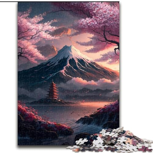 Puzzle 1000 Teile für Erwachsene Mount Fuji Puzzle Spiel für Erwachsene Geschenk Familieninteraktives Spiel Gehirnherausforderung Geschenk (Größe: 50x75cm) von LGSHENG