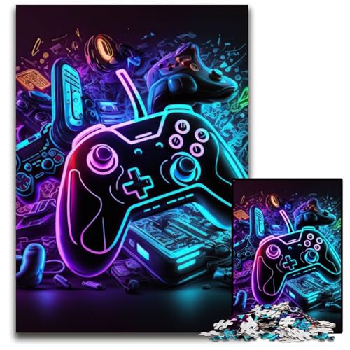 Puzzle 1000 Teile für Erwachsene Neon-Spiel aus Pappe, ideales DIY-Dekor und Denksport-Geschenk, 26x38cm von LGSHENG