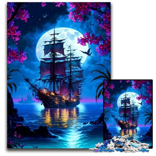 Puzzle 1000 Teile für Erwachsene Ozeanschiff-Puzzle für Erwachsene Spielgeschenk für Erwachsene Interaktives Familienspiel Gehirnherausforderungsgeschenk 50x75CM/19,68x29,52 Zoll von LGSHENG