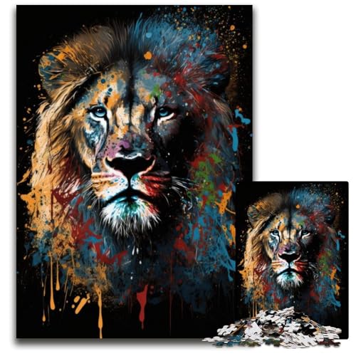Puzzle 1000 Teile für Erwachsene Paintsplash Löwe Holzpuzzle Interaktives Familienspiel, Bastelgeschenk mit farbenfrohen Kunstwerken 50x75CM/19,68x29,52 Zoll Puzzle 1000 Teile für Erwachsene Paintsplash Löwe Holzpuzzle Interaktives Familienspiel, Bastelgeschenk mit farbenfrohen Kunstwerken 50x75CM/19,68x29,52 Zoll von LGSHENG