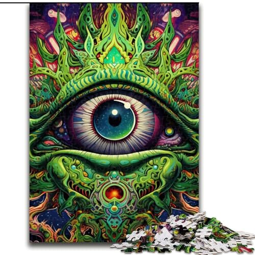 Puzzle 1000 Teile für Erwachsene Psychedelic Eyes – Heimaktivität für Feiertage, Geburtstage und Familienspieleabende (Größe: 26x38cm) von LGSHENG
