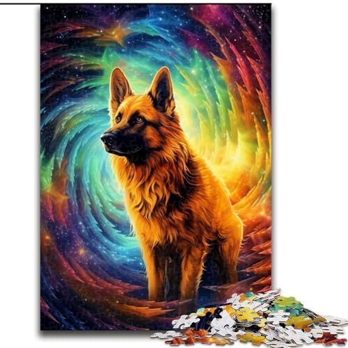 Puzzle 1000 Teile für Erwachsene Regenbogen-Puzzle mit deutschem Schäferhund, Familie und Freunde, geeignet für Kinder ab 14 Jahren (Größe: 26x38cm) von LGSHENG