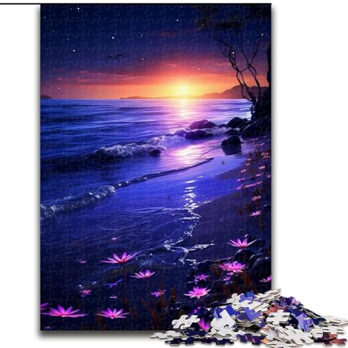 Puzzle 1000 Teile für Erwachsene Schöner Strand-Sonnenuntergang Puzzle für Teenager Familien-Lernspiele Heimdekoration Geschenk (Größe: 26x38cm) von LGSHENG