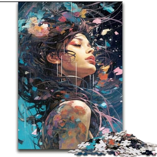 Puzzle 1000 Teile für Erwachsene Schönes Mädchen Puzzle Geschenk DIY Spaß Geeignet für Zuhause Wohnzimmer Büro Dekoration (Größe: 26x38cm) von LGSHENG