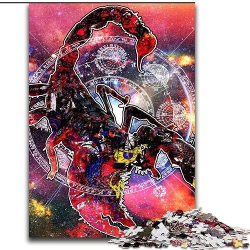 Puzzle 1000 Teile für Erwachsene Skorpion-Sternzeichen-Wandkunst-Puzzle Spielgeschenk für Erwachsene Familieninteraktives Spiel Gehirnherausforderungsgeschenk (Größe: 26x38cm) von LGSHENG