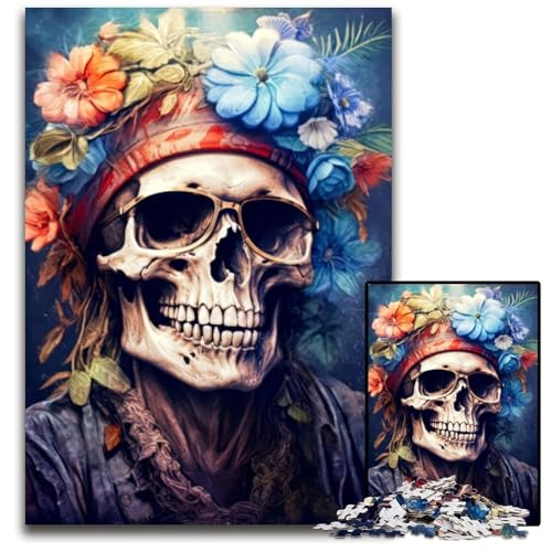 Puzzle 1000 Teile für Erwachsene Soulful Harmony Skull Holzpuzzle Denkspiel für Teenager und Familieninteraktion 26X38CM/10.23x14.96inch Puzzle 1000 Teile für Erwachsene Soulful Harmony Skull Holzpuzzle Denkspiel für Teenager und Familieninteraktion 26X38CM/10.23x14.96inch von LGSHENG