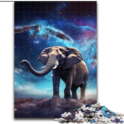 Puzzle 1000 Teile für Erwachsene Sterntier-Elefant-Puzzle, anspruchsvolles Denkspiel für Teenager, Spaß für den Familienspielabend (Größe: 50x75cm) von LGSHENG