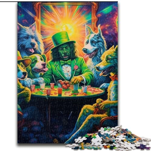 Puzzle 1000 Teile für Erwachsene Tiere Spielen Poker Puzzle Familieninteraktives Spiel, DIY Wohnkultur Gehirn-Herausforderung Geschenk (Größe: 26x38cm) von LGSHENG
