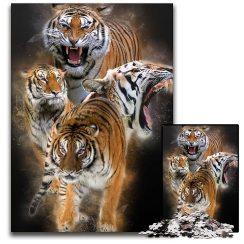 Puzzle 1000 Teile für Erwachsene Tiger Holzpuzzle Ideal für Liebhaber, Perfektes Weihnachts-, Neujahrs-, Valentinstagsgeschenk 26X38CM/10.23x14.96inch Puzzle 1000 Teile für Erwachsene Tiger Holzpuzzle Ideal für Liebhaber, Perfektes Weihnachts-, Neujahrs-, Valentinstagsgeschenk 26X38CM/10.23x14.96inch von LGSHENG