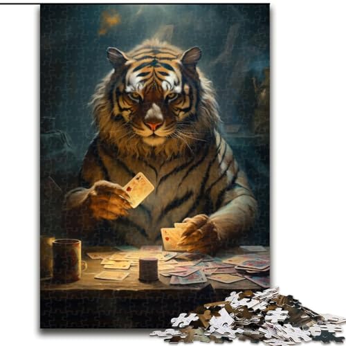 Puzzle 1000 Teile für Erwachsene Tiger Poker Puzzle für Jugendliche Familien-Lernspiele Heimdekoration Geschenk (Größe: 50x75cm) von LGSHENG