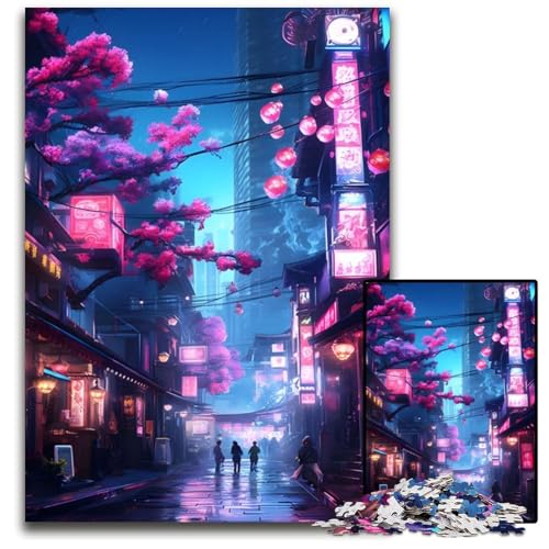 Puzzle 1000 Teile für Erwachsene Titel: Neon Sakura Street Holzpuzzle-Rätselspiel, interaktives Familienspiel, geeignet für Kinder ab 14 Jahren, 50x75cm Puzzle 1000 Teile für Erwachsene Titel: Neon Sakura Street Holzpuzzle-Rätselspiel, interaktives Familienspiel, geeignet für Kinder ab 14 Jahren, 50x75cm von LGSHENG