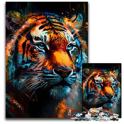 Puzzle 1000 Teile für Erwachsene Untamed Beauty Tiger Head Holzpuzzle Denkspiel, Interaktives Familienspiel, Geeignet für Kinder ab 14 Jahren 26X38CM/10.23x14.96inch Puzzle 1000 Teile für Erwachsene Untamed Beauty Tiger Head Holzpuzzle Denkspiel, Interaktives Familienspiel, Geeignet für Kinder ab 14 Jahren 26X38CM/10.23x14.96inch von LGSHENG