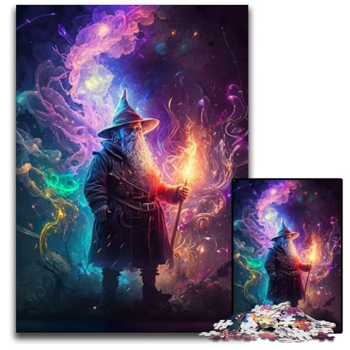 Puzzle 1000 Teile für Erwachsene Zauberer der Kunst Holzpuzzle Ideales DIY-Dekor & Denksport-Geschenk 50x75CM/19,68x29,52 Zoll von LGSHENG