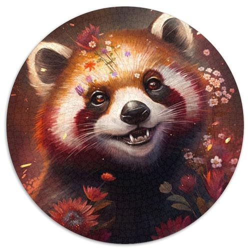 Puzzle für 1000 Teile, Blumen, Roter Panda, 1000-teiliges Puzzle für Erwachsene, unmögliche pädagogische Heimdekoration, Spiele und Geschenke (67,5 x 67,5 cm) von LGSHENG